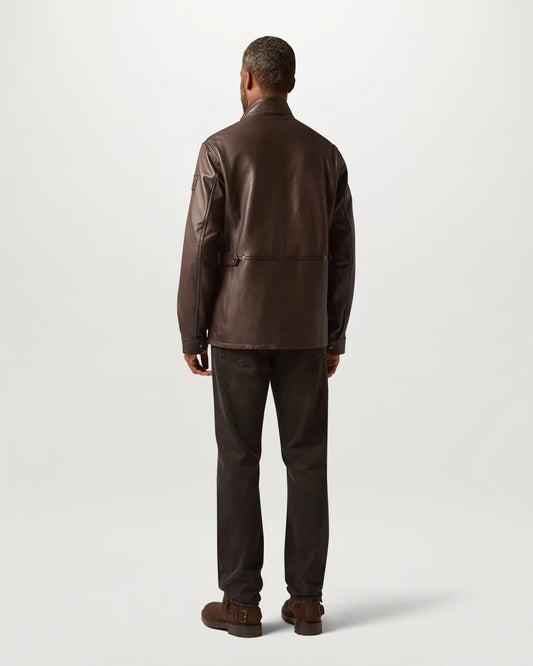 Belstaff Competitor Leather Jacket – Dark Maple Brown