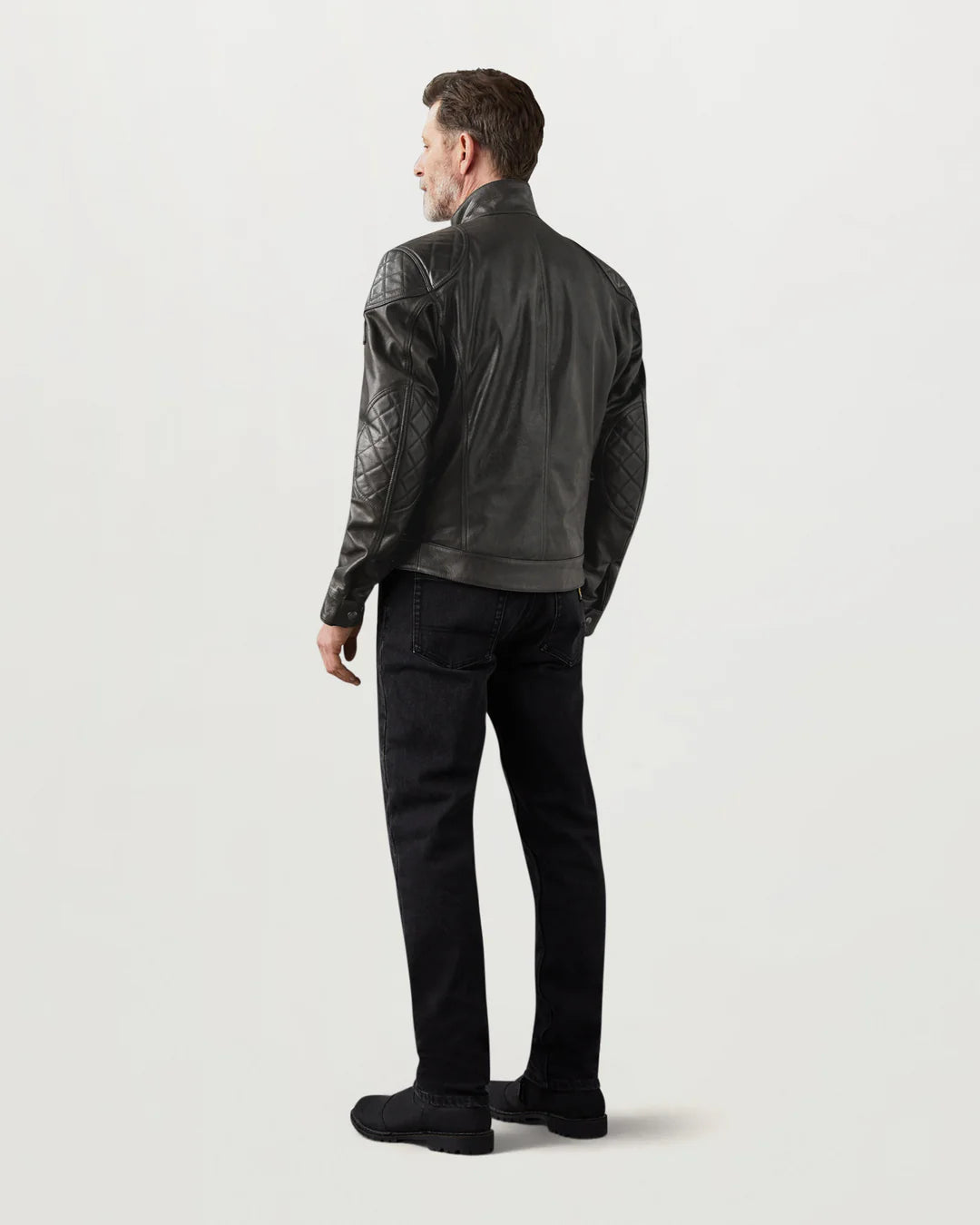 Belstaff Brooklands  Jacket Antique Black Hand-Waxed Leather with D3O Armor