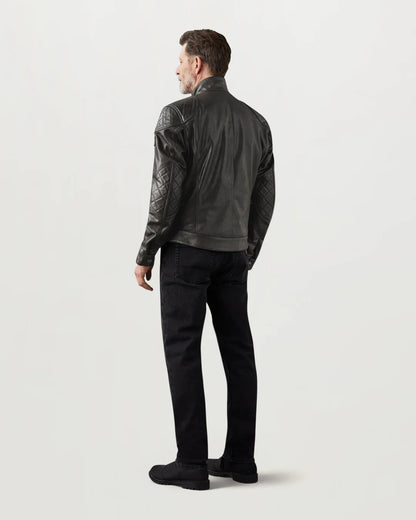 Belstaff Brooklands  Jacket Antique Black Hand-Waxed Leather with D3O Armor