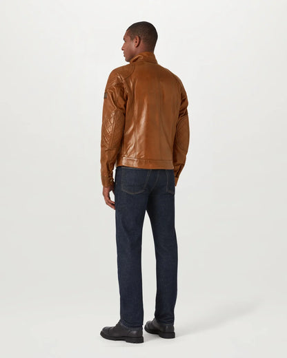 Belstaff Brooklands Motorcycle Jacket – Burnt Cuero Hand-Waxed Leather with D3O Armor