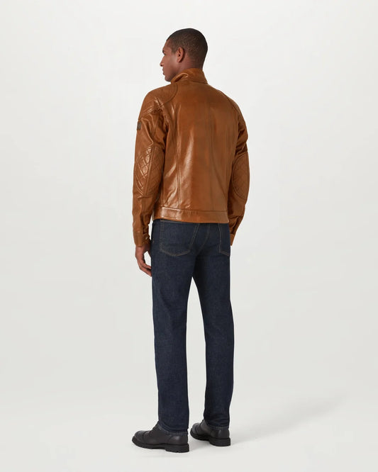 Belstaff Brooklands Motorcycle Jacket – Burnt Cuero Hand-Waxed Leather with D3O Armor