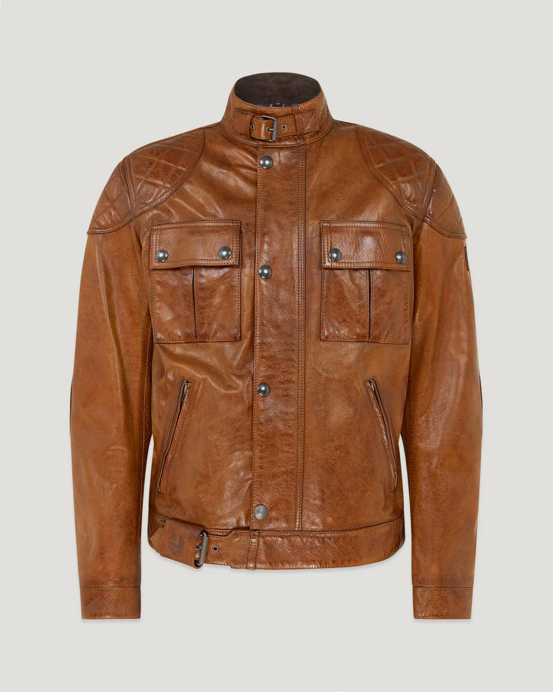 Belstaff Brooklands Motorcycle Jacket – Burnt Cuero Hand-Waxed Leather with D3O Armor