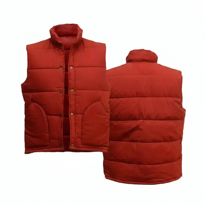 80s Inspired Quilted Puffer Vest, Marty McFly Style Jacket, Retro Cosplay Costume, Ducktail Outerwear