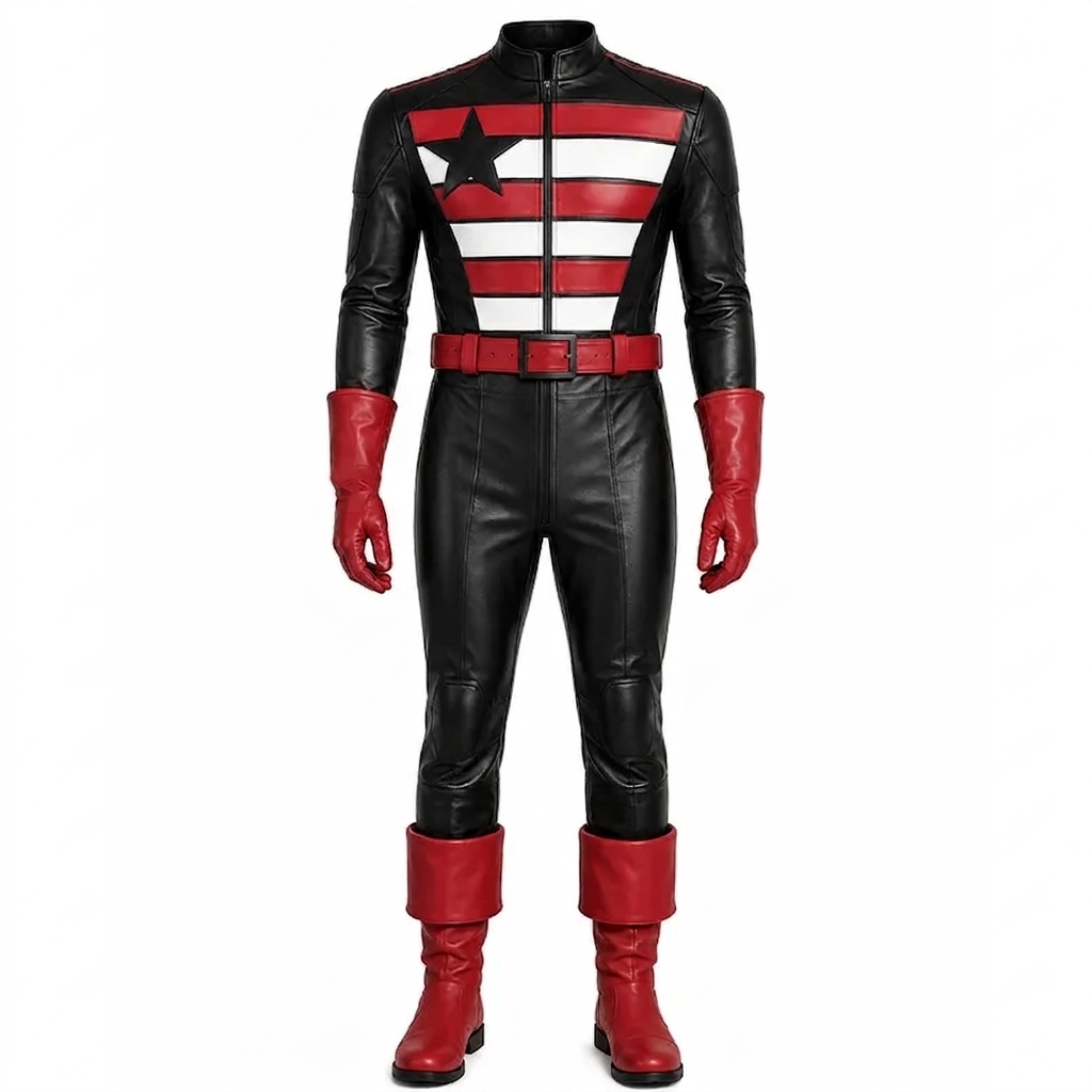 Patriotic Superhero Cosplay Suit, US Agent Inspired Adult Costume