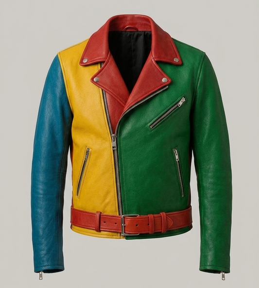Retro Men's Genuine Leather Motorcycle Jacket, Vintage Cafe Racer Biker Coat, Handmade Distressed Racing Wear