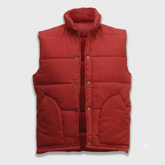 80s Inspired Quilted Puffer Vest, Marty McFly Style Jacket, Retro Cosplay Costume, Ducktail Outerwear