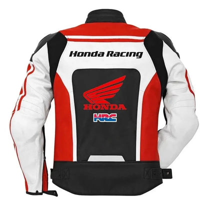 Handmade Honda Racing Leather Jacket: Cowhide MotoGP Motorcycle Gear