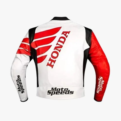 Honda HRC Motorbike Racing Leather Jacket Motorcycle Racer Custom Made Jacket