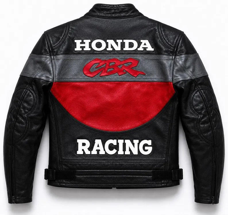 Honda CBR Racing Leather Jacket – Genuine Cowhide CE Armor Motorcycle Jacket