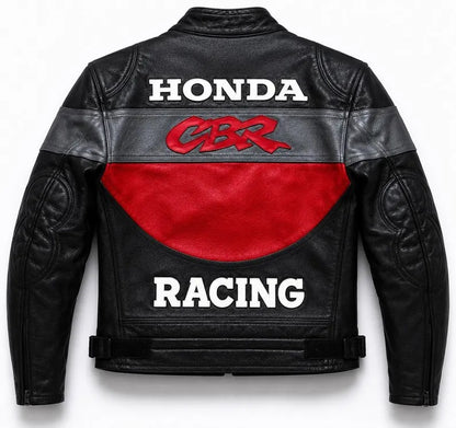 Honda CBR Racing Leather Jacket – Genuine Cowhide CE Armor Motorcycle Jacket
