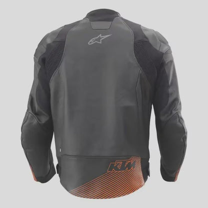 KTM Sportbike Leather Jacket – Men’s Motorcycle Riding Gear – High Protection Cowhide Biker Jacket