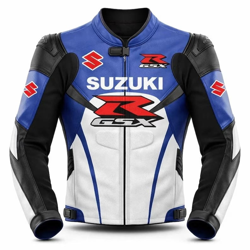 Men's Suzuki GSXR Motorbike Cowhide Leather Jacket