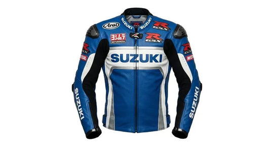 Suzuki Motorcycle Cowhide Leather Jacket – Heavy Duty Racing Leather Protective Gear CE Level 2