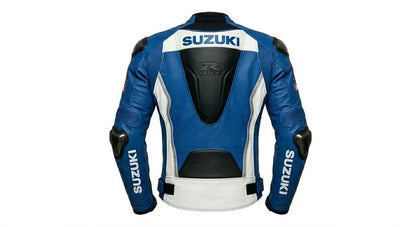 Suzuki Motorcycle Cowhide Leather Jacket – Heavy Duty Racing Leather Protective Gear CE Level 2