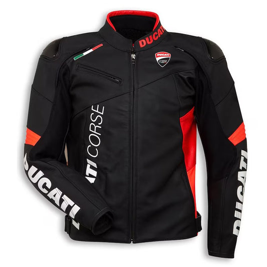 Ducati Corse C6 Black Men’s Motorbike Racing Leather Jacket