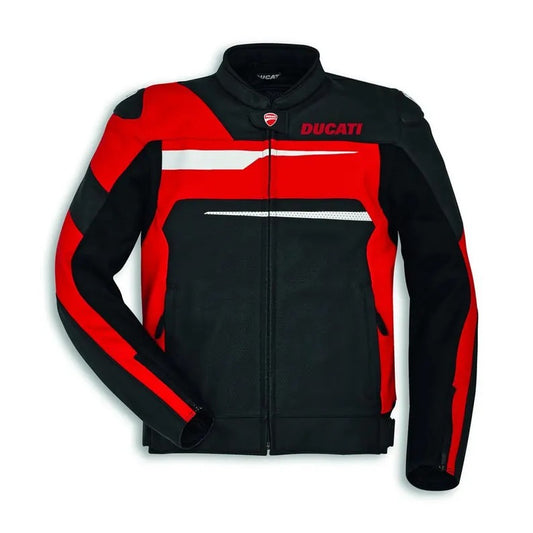 Ducati Red & Black Motorcycle Leather Jacket – Biker Riding Jacket