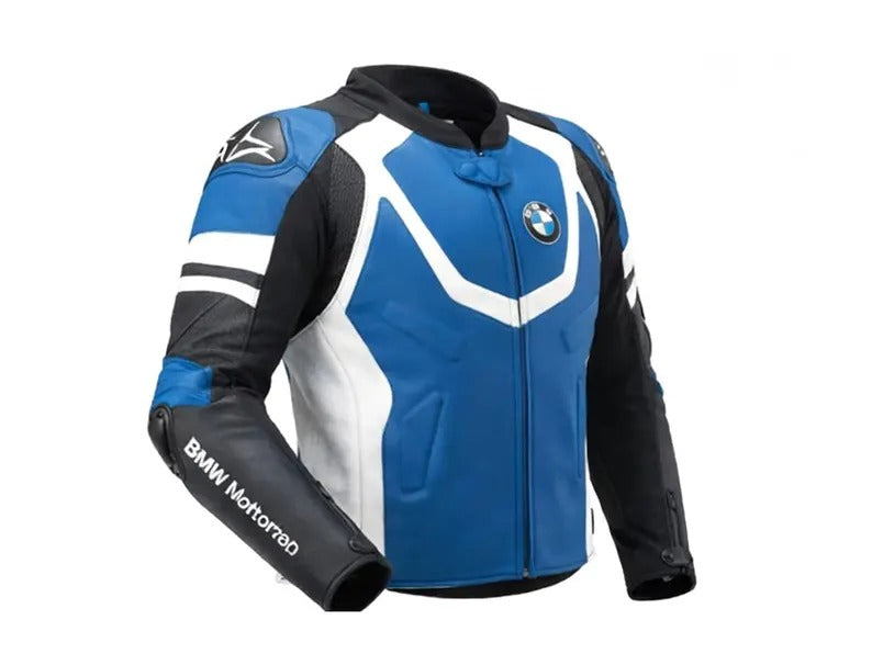 New Men's BMW Motorrad Leather Racing Motorcycle Jacket, Genuine Cowhide CE Armor Biker Moto Gear