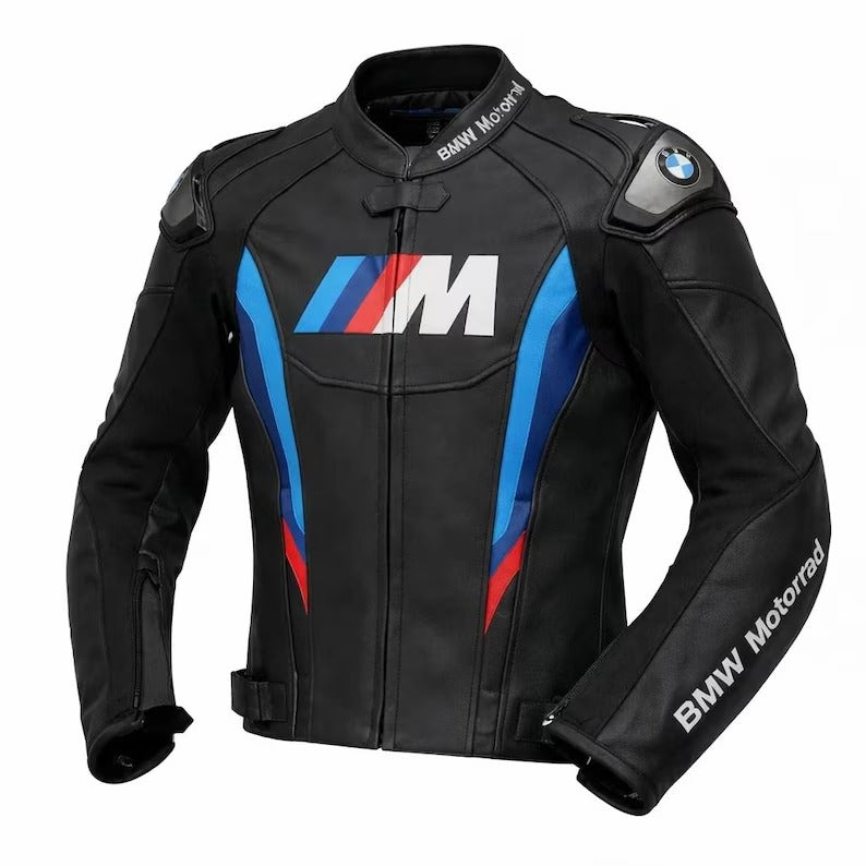 BMW Motorrad Motorbike Leather Racing Jacket: Motorcycle Biker Jacket CE Armor Moto Riding Gear