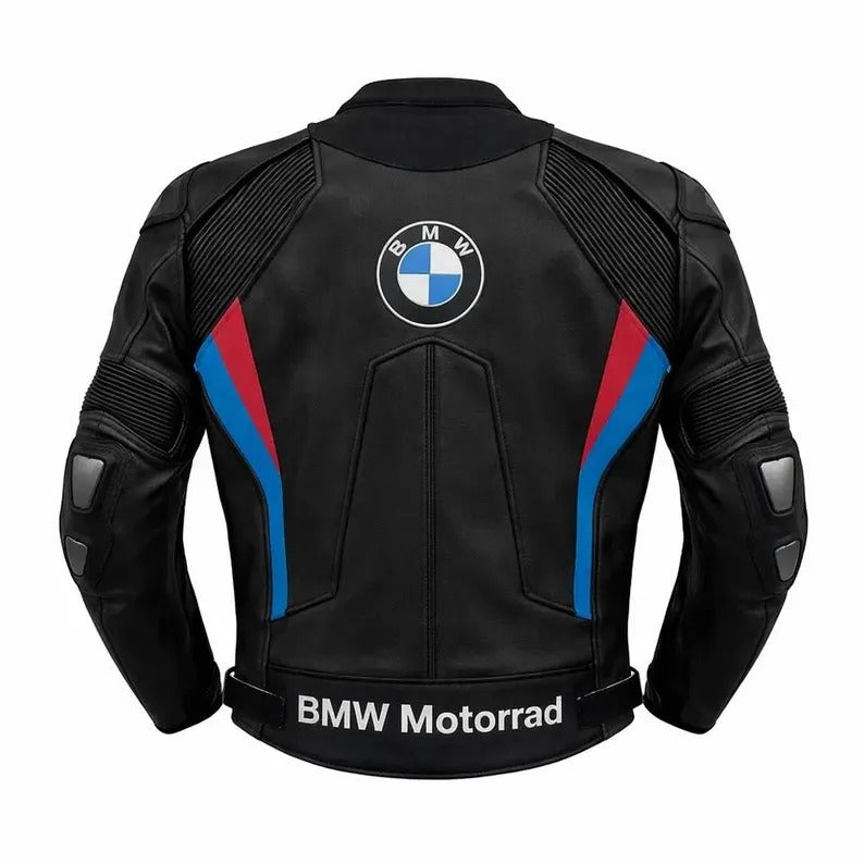 BMW Motorrad Motorbike Leather Racing Jacket: Motorcycle Biker Jacket CE Armor Moto Riding Gear