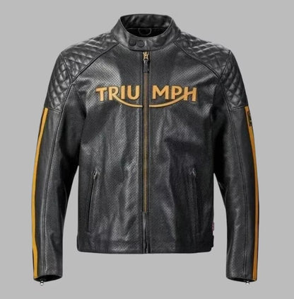 Triumph Motorcycle Racing Jacket Men’s Cowhide Leather Biker Motorbike Style, Gift for him