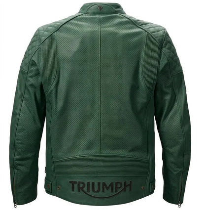 Triumph Leather Motorcycle Jacket Men's Cafe Racer Jacket