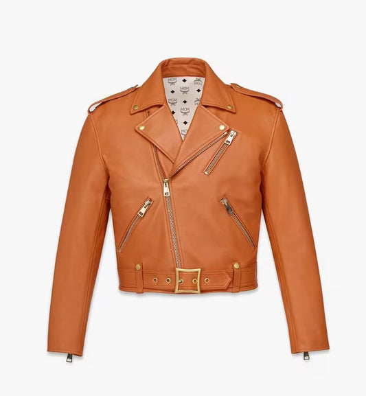 Cropped Rider Jacket in Lambskin