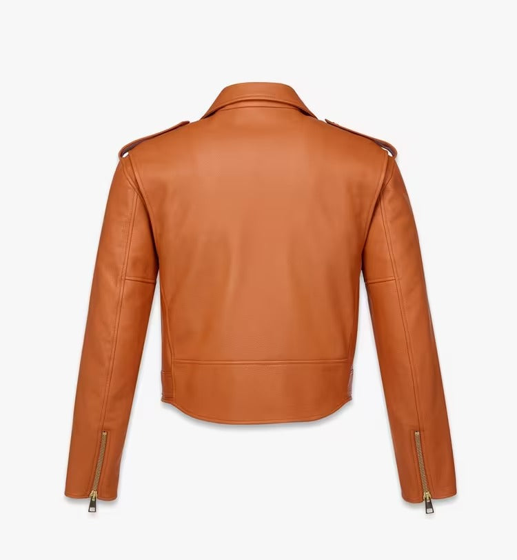 Cropped Rider Jacket in Lambskin