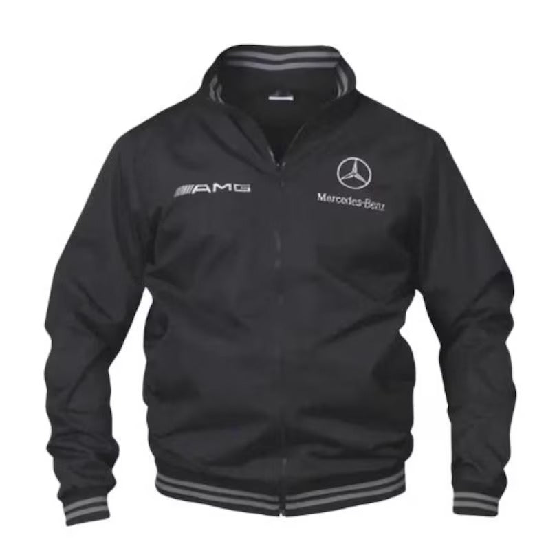 Mercedes Benz Bomber Jacket, Sleek Full-Zip Windbreaker