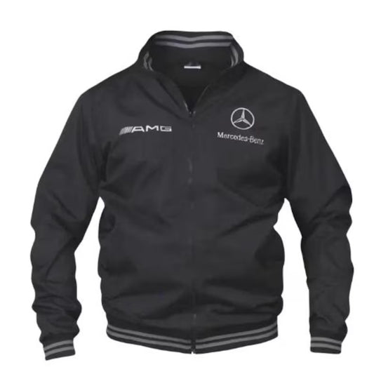 Mercedes Benz Bomber Jacket, Sleek Full-Zip Windbreaker