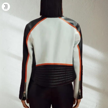 McLaren Racing Leather Jacket, F1 Motorsport Biker Style Jacket