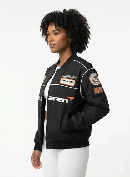 Mc-Laren Racing Bomber Jacket | Custom F-1 Team Varsity Jacket