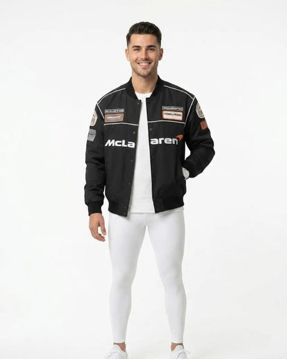Mc-Laren Racing Bomber Jacket | Custom F-1 Team Varsity Jacket