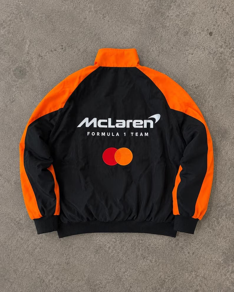 McLaren F1 Racing Jacket | Papaya Orange Motorsport Bomber