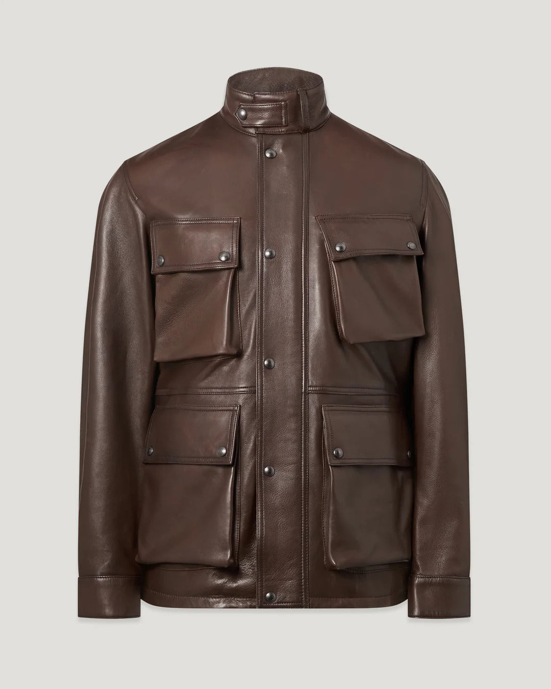 Belstaff Competitor Leather Jacket – Dark Maple Brown