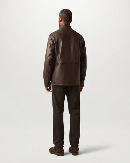 Belstaff Competitor Leather Jacket – Dark Maple Brown