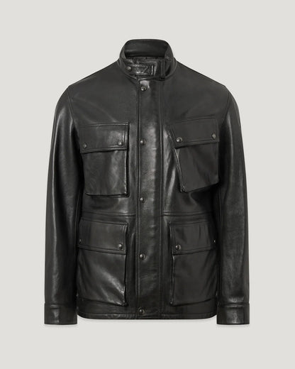 Belstaff Competitor Leather Jacket – Dark Maple Black