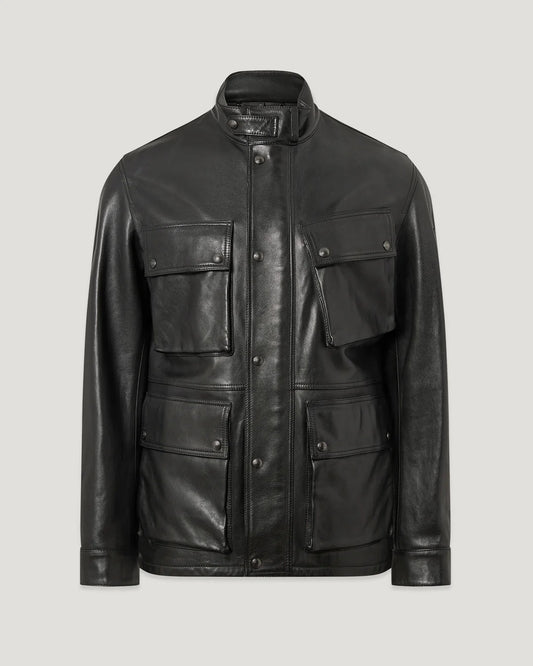 Belstaff Competitor Leather Jacket – Dark Maple Black