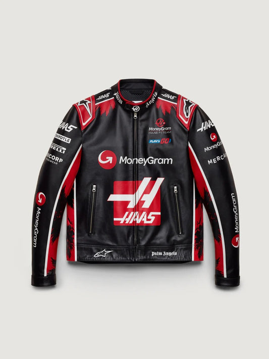 Palm Angels x Alpinestars Moneygram HAAS F1 Team Leather Jacket – Limited Pre-Order