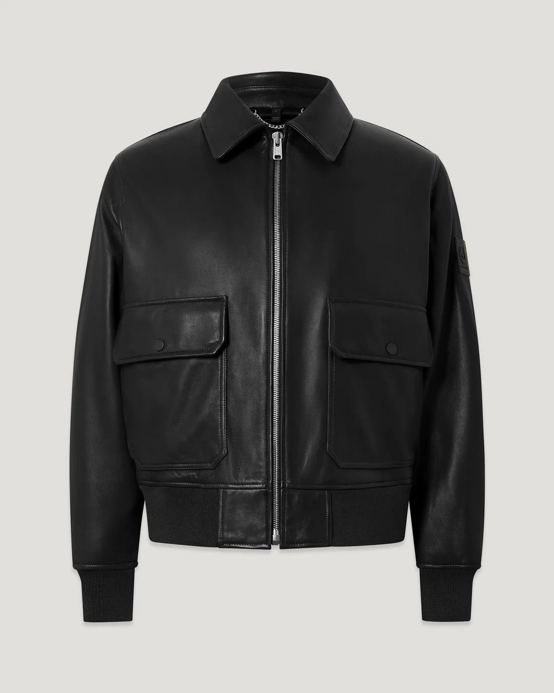 Belstaff Pilot Leather Bomber Jacket – Black Lambskin | Men's Premium Flight Jacket