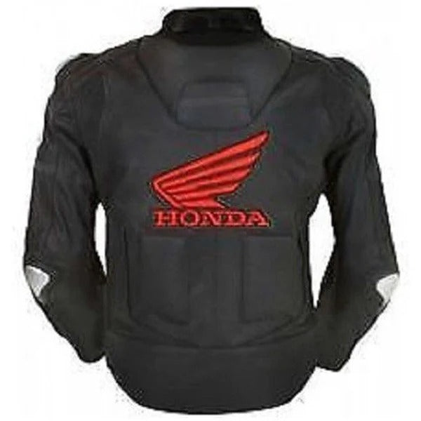 Black Honda Motorbike Style Leather Jacket