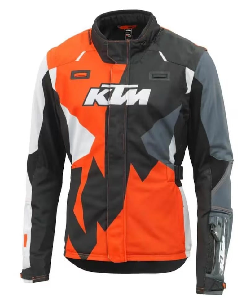KTM Tech 88 Adventure Motorcycle Jacket Black Orange Waterproof CE Approved