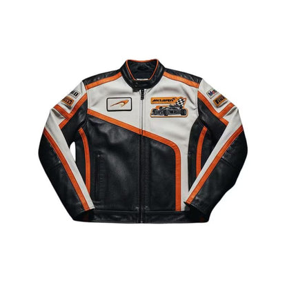 McLaren Racing Vegan Leather Jacket - Formula 1 Inspired