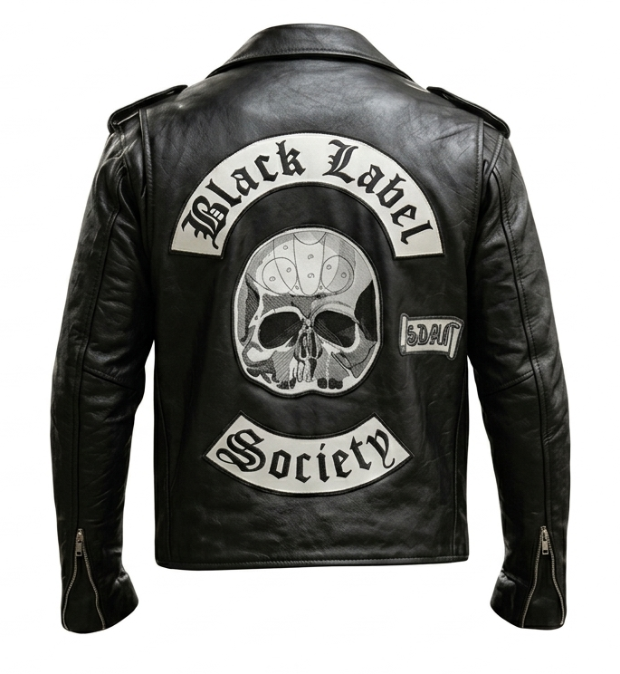 Men's Zakk Black Wylde Leather Jacket - Motorcycle Biker Gothic Label Vintage Society Outfit