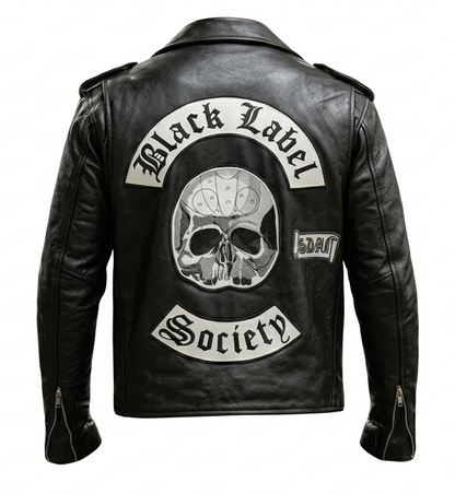 Men's Zakk Black Wylde Leather Jacket - Motorcycle Biker Gothic Label Vintage Society Outfit