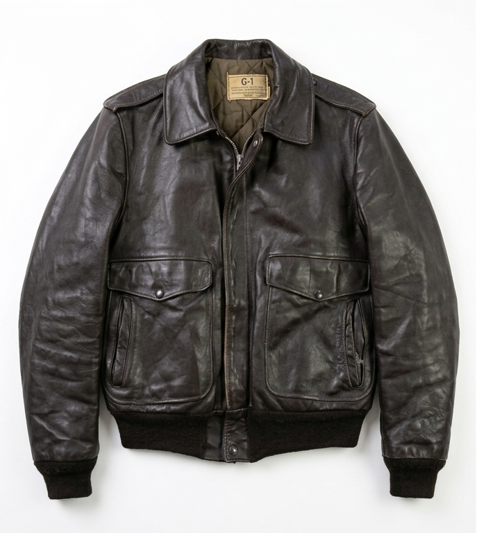 Vintage 1970s Schott NYC Black Leather A-2 Style Flight Bomber Jacket - Medium