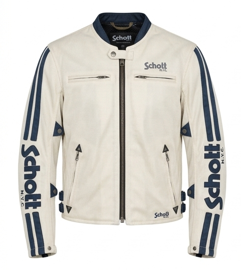 Schott NYC Leather Motorcycle Jacket With Padding