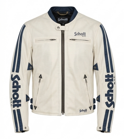 Schott NYC Leather Motorcycle Jacket With Padding
