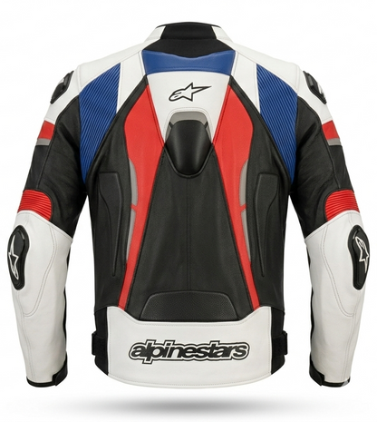 Racing Style Motorcycle Leather Jacket for Men