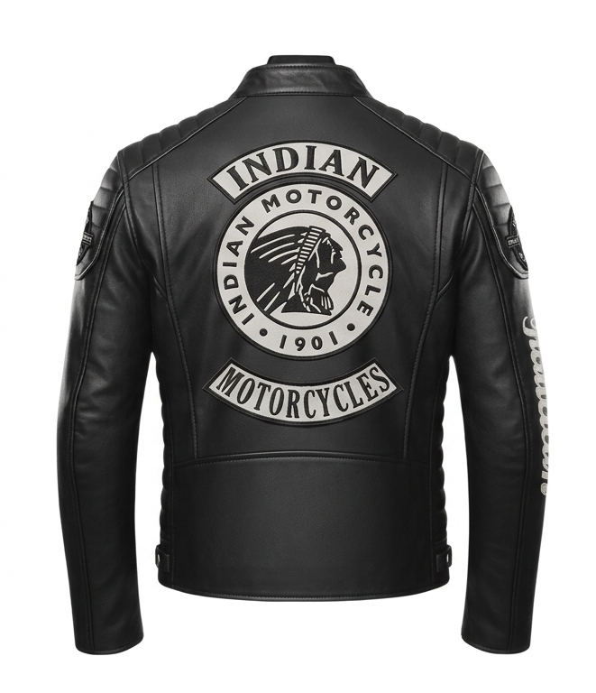 Handmade Men's Indian Motorcycle Leather Jacket | Classic Cafe Racer