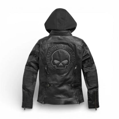 Women’s Harley-Davidson Reflective Skull Leather Jacket